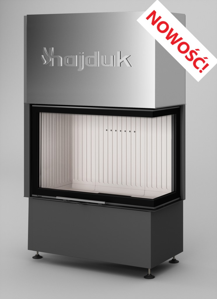 Zestaw kominek powietrzny stalowy KRATKI LUCY Prawy BLACK 14 kW Ø 200 z akcesoriami Volcano 2PATha - Zestaw kominek powietrzny stalowy KRATKI LUCY Prawy BLACK 14 kW Ø 200 z akcesoriami